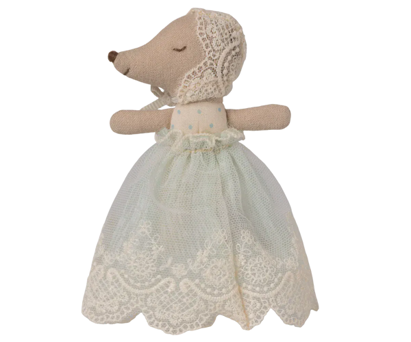 Baby mouse in gown - Mint Maileg Lil Tulips