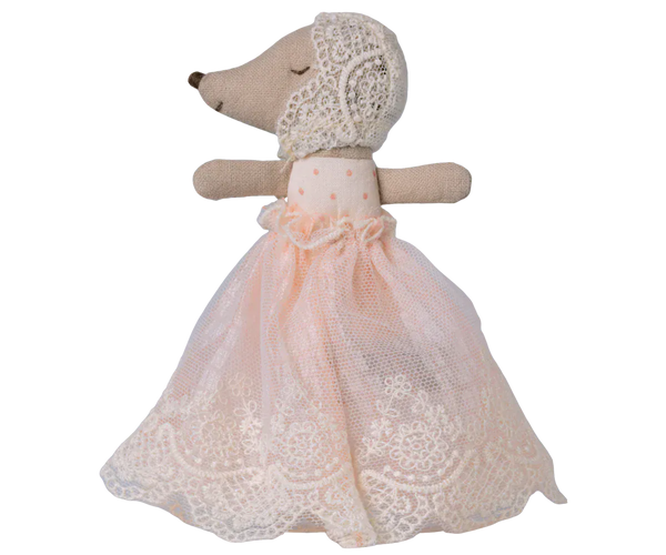 Baby mouse in gown - Powder Maileg Lil Tulips
