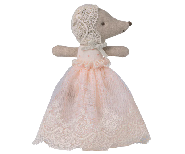 Baby mouse in gown - Powder Maileg Lil Tulips
