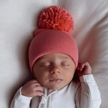 Baby's First Hat - Pink Punch Pom SpearmintLOVE Lil Tulips