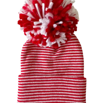 Baby's First Hat - Red/White Stripe Pom SpearmintLOVE Lil Tulips