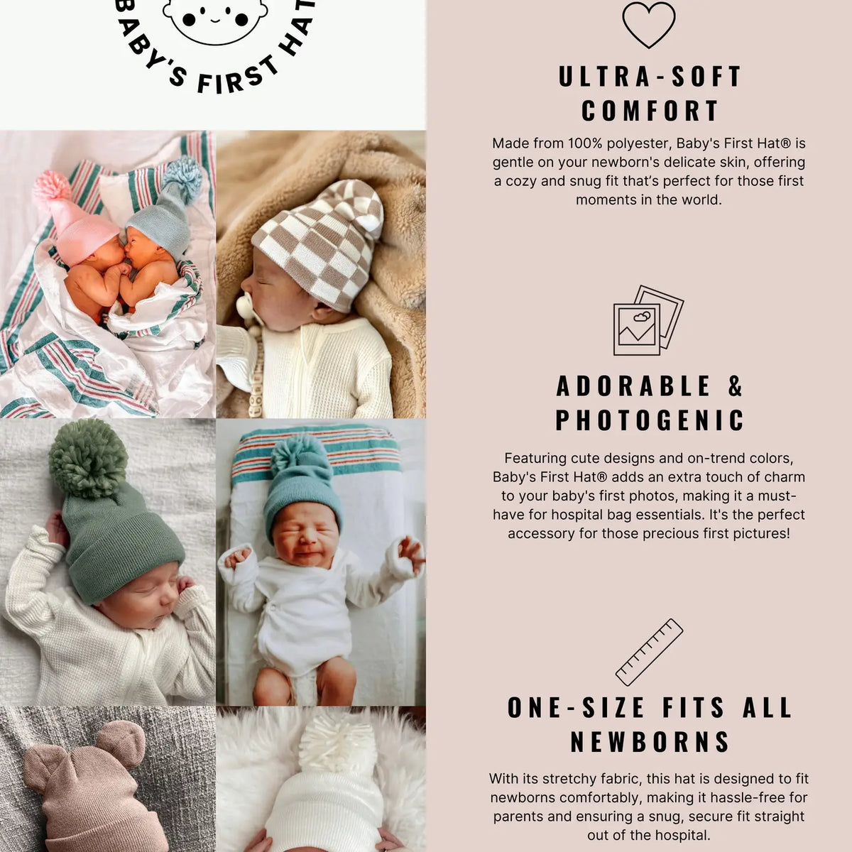 Baby's First Hat®, Tan Default SpearmintLOVE Lil Tulips