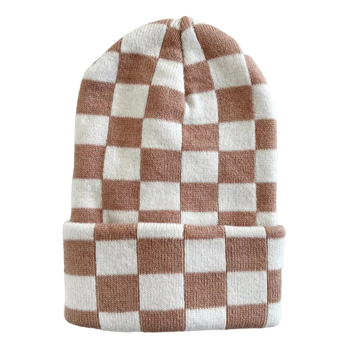 Baby's First Hat - Tan/Warm White Checkerboard SpearmintLOVE Lil Tulips