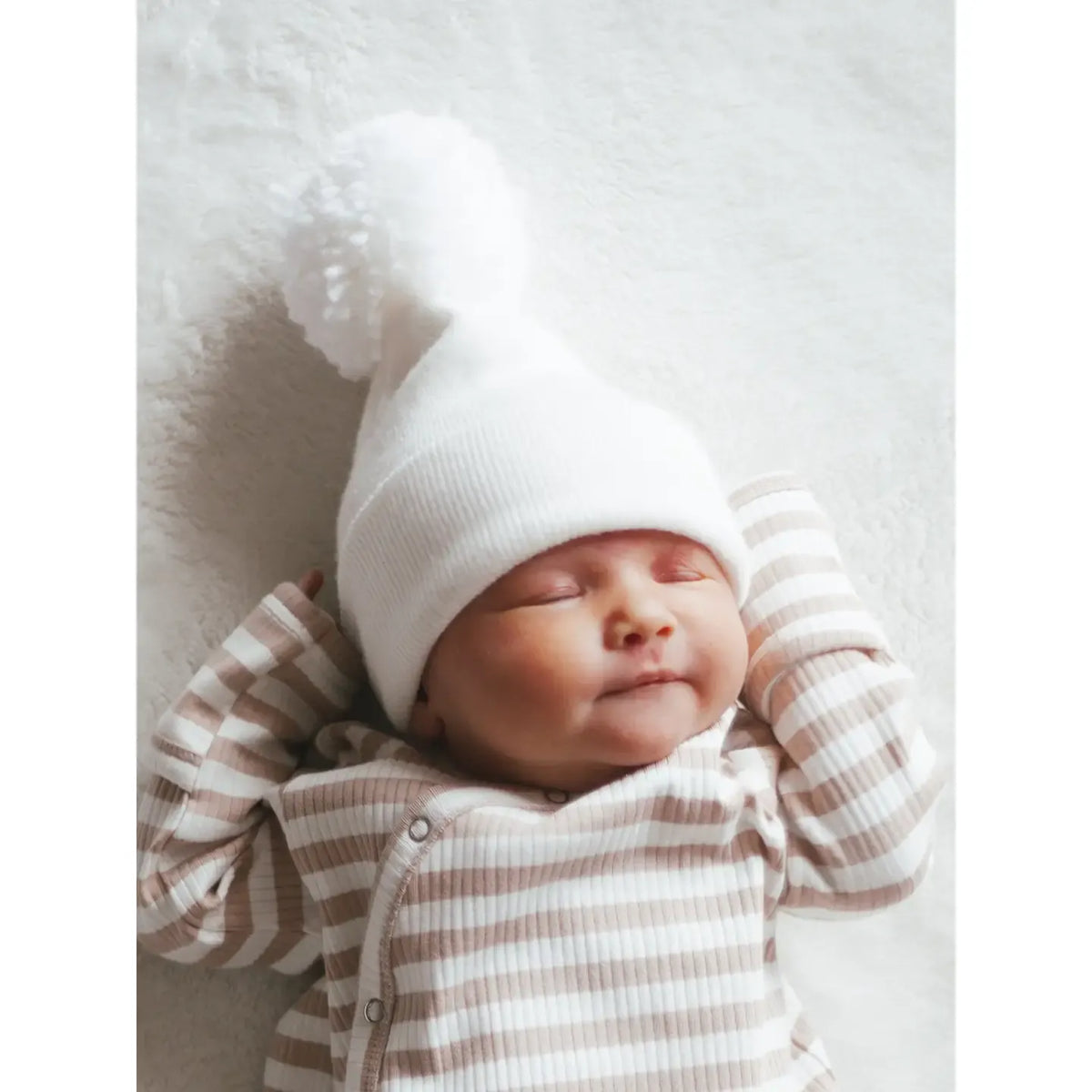 Baby's First Hat®, Warm White Pom Default SpearmintLOVE Lil Tulips
