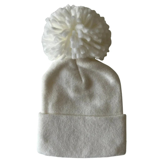 Baby's First Hat - Warm White Pom SpearmintLOVE Lil Tulips