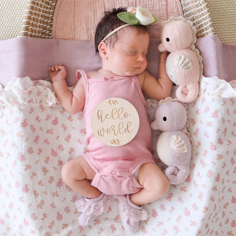 Baby Seahorse Powder Pink Hand Knit cuddle+kind Lil Tulips
