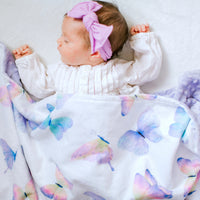 Baby & Toddler Minky Blanket - Butterfly Honey Lemonade Lil Tulips