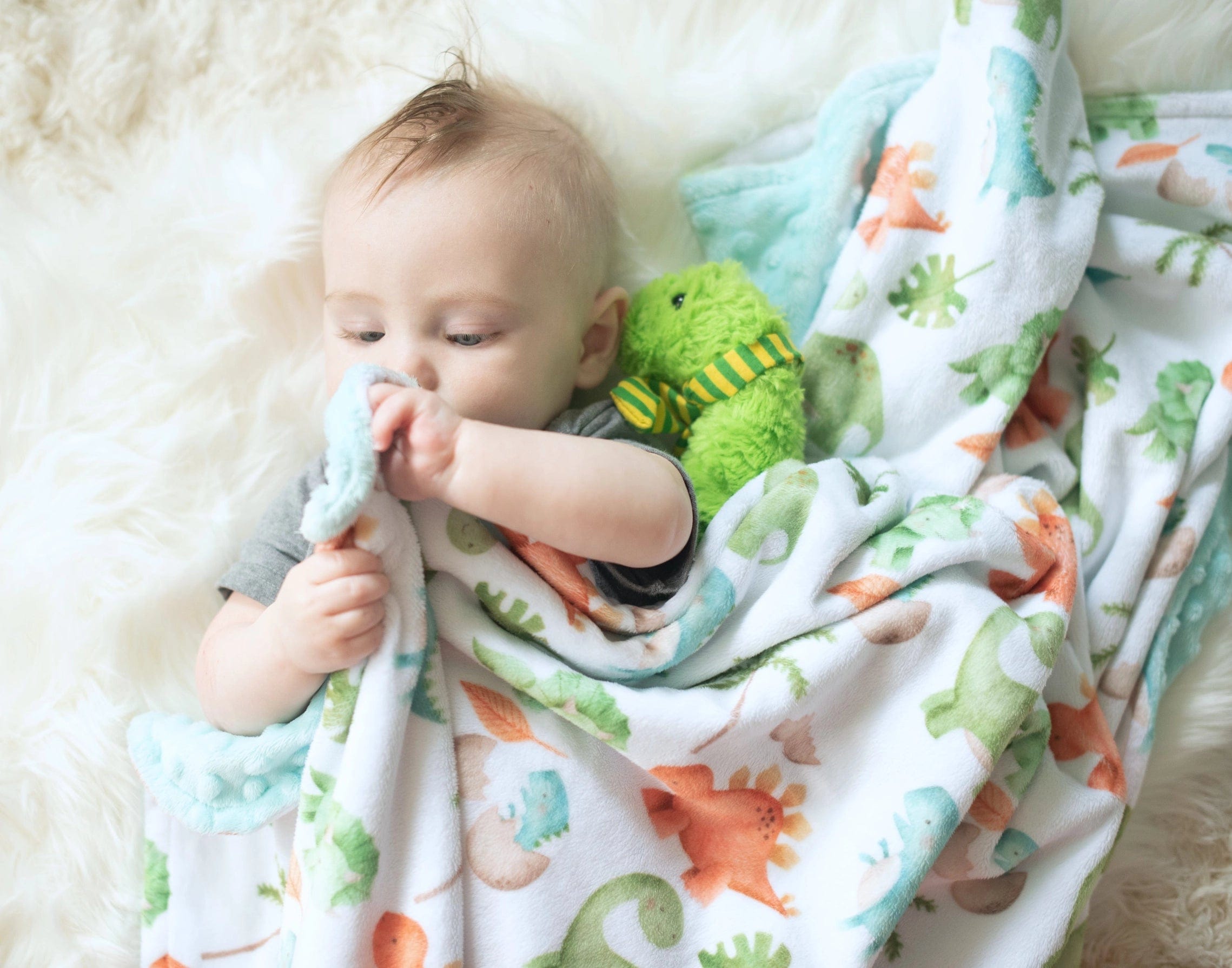 Baby & Toddler Minky Blanket - Dinosaurs Honey Lemonade Lil Tulips