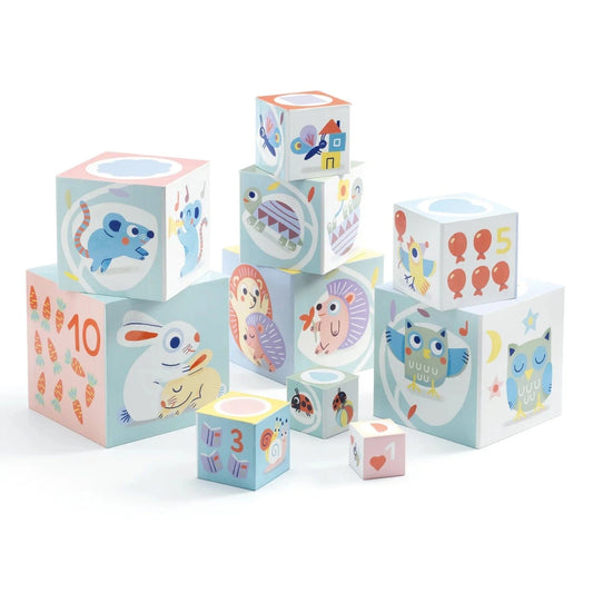 BabyBlocki Nest and Stack Blocks Djeco Lil Tulips