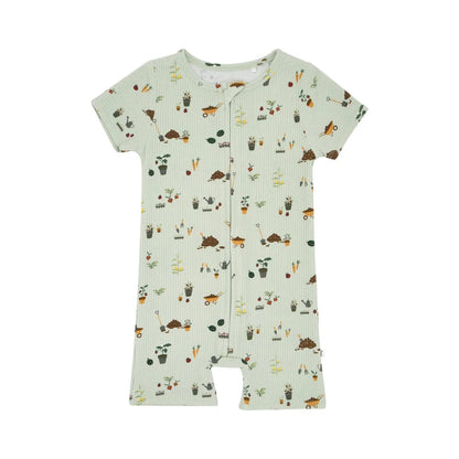 Backyard Garden Small Ribbed Summer Zip Romper Brave Little Ones Lil Tulips