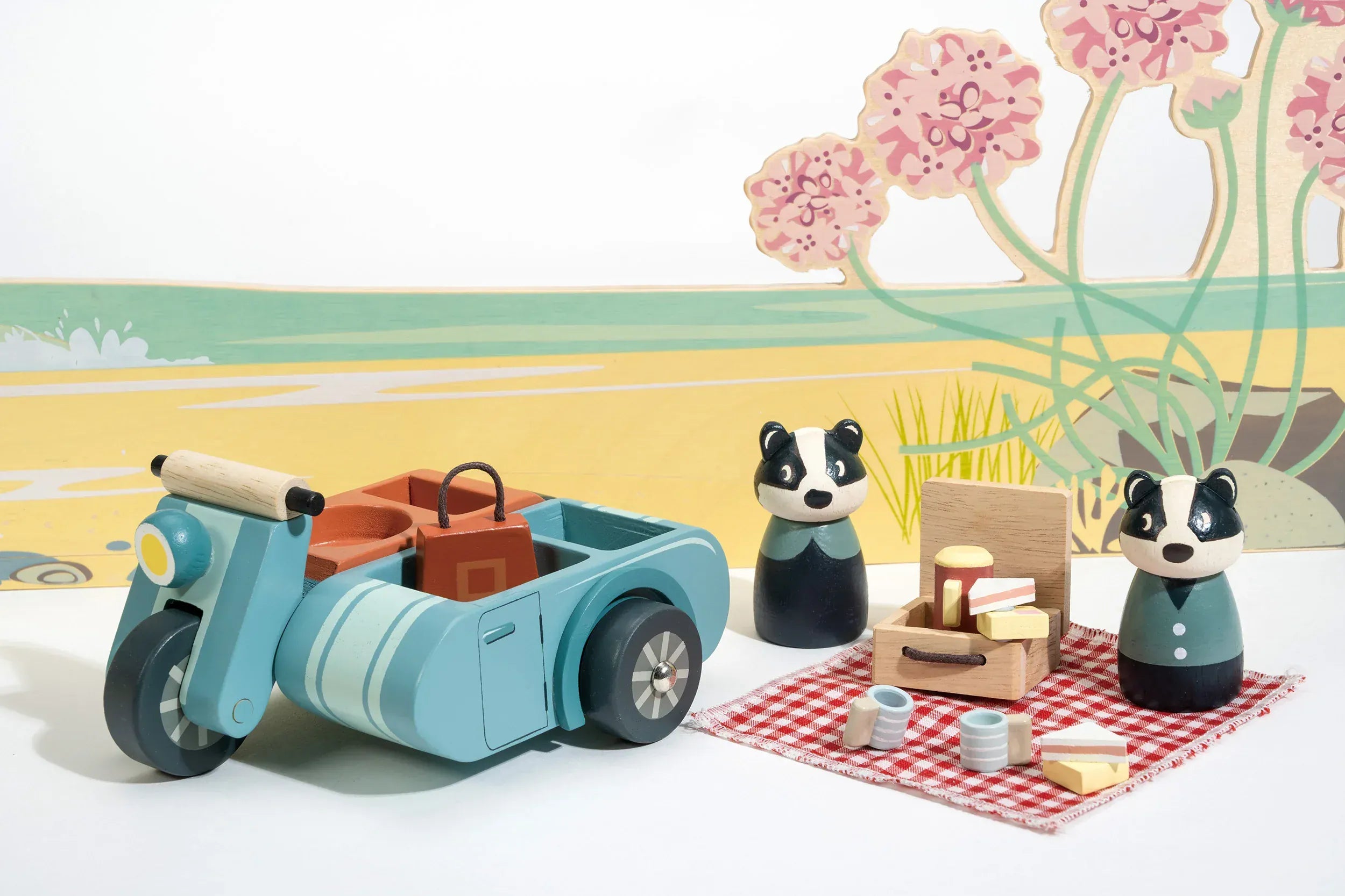 Badger Picnic Motorbike Ride Tender Leaf Lil Tulips
