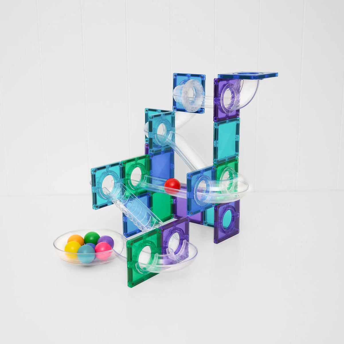 Ball Run Bright Pack, 114 Pieces Connetix Lil Tulips