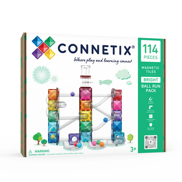 Ball Run Bright Pack, 114 Pieces Connetix Lil Tulips