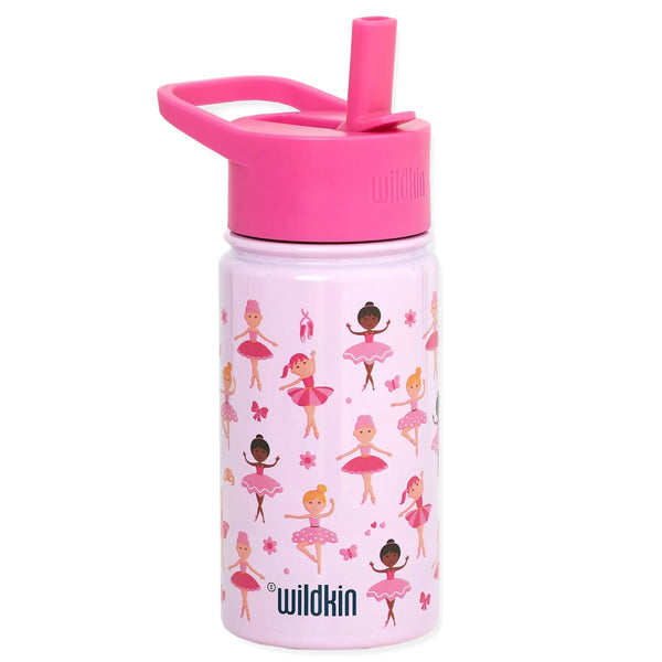 Ballerina 14 oz Stainless Steel Water Bottle Wildkin Lil Tulips