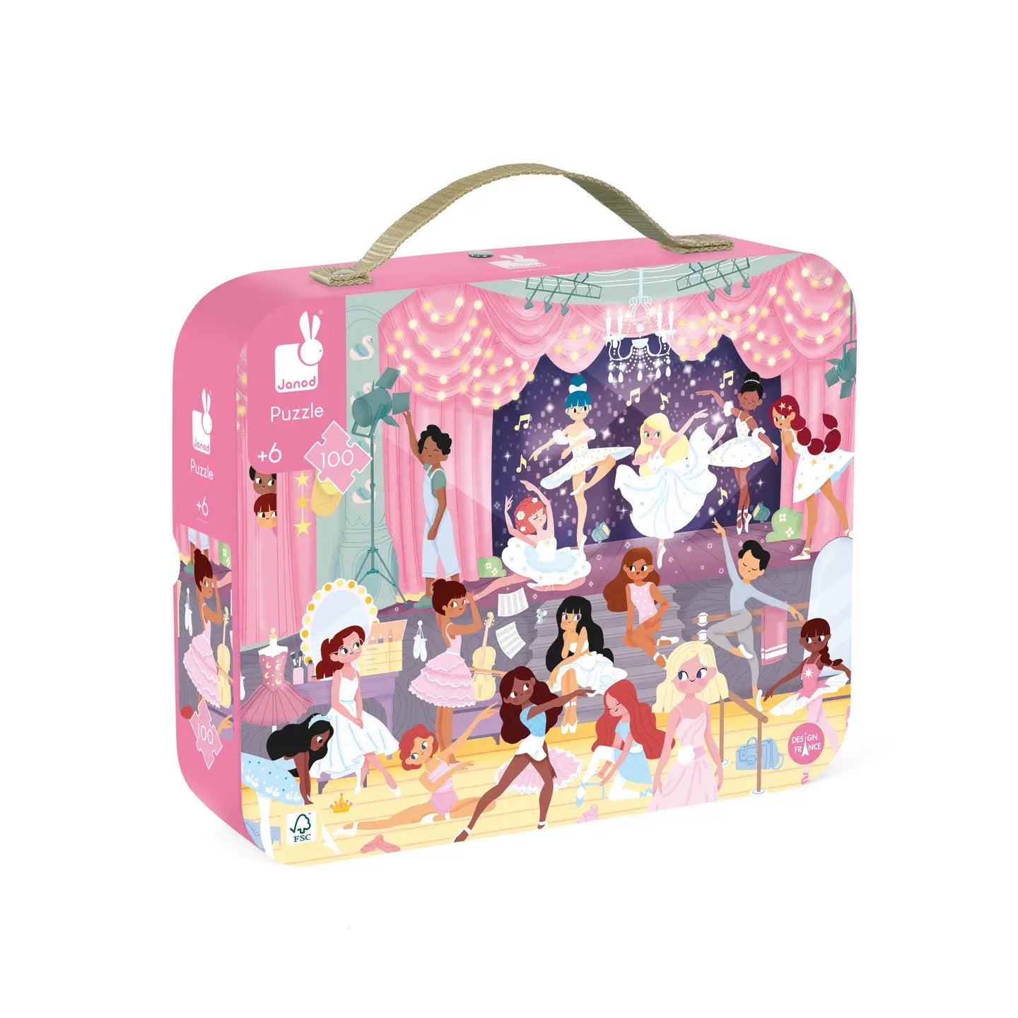 Ballerina Dancers Suitcase Puzzle - 100 Pieces Janod Lil Tulips