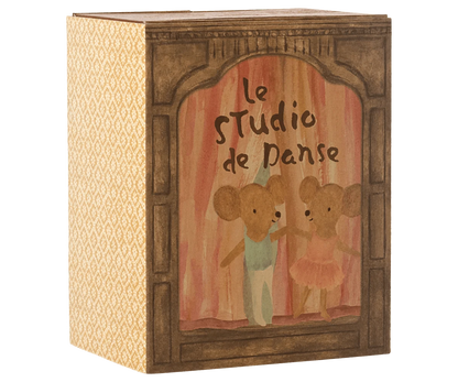 Ballet Mice in Dance Studio, Little Sister and Brother Maileg Lil Tulips