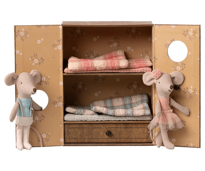 Ballet Mice in Dance Studio, Little Sister and Brother Maileg Lil Tulips