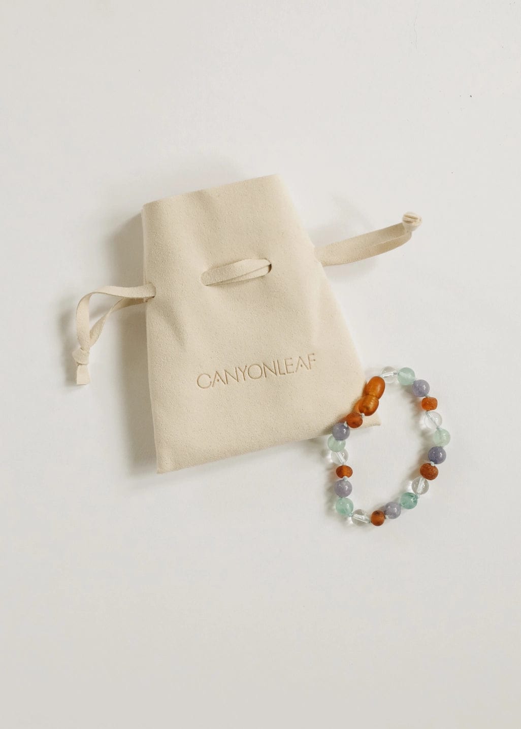 Baltic Sea Amber + Natural Gemstone Bracelet Canyon Leaf Lil Tulips