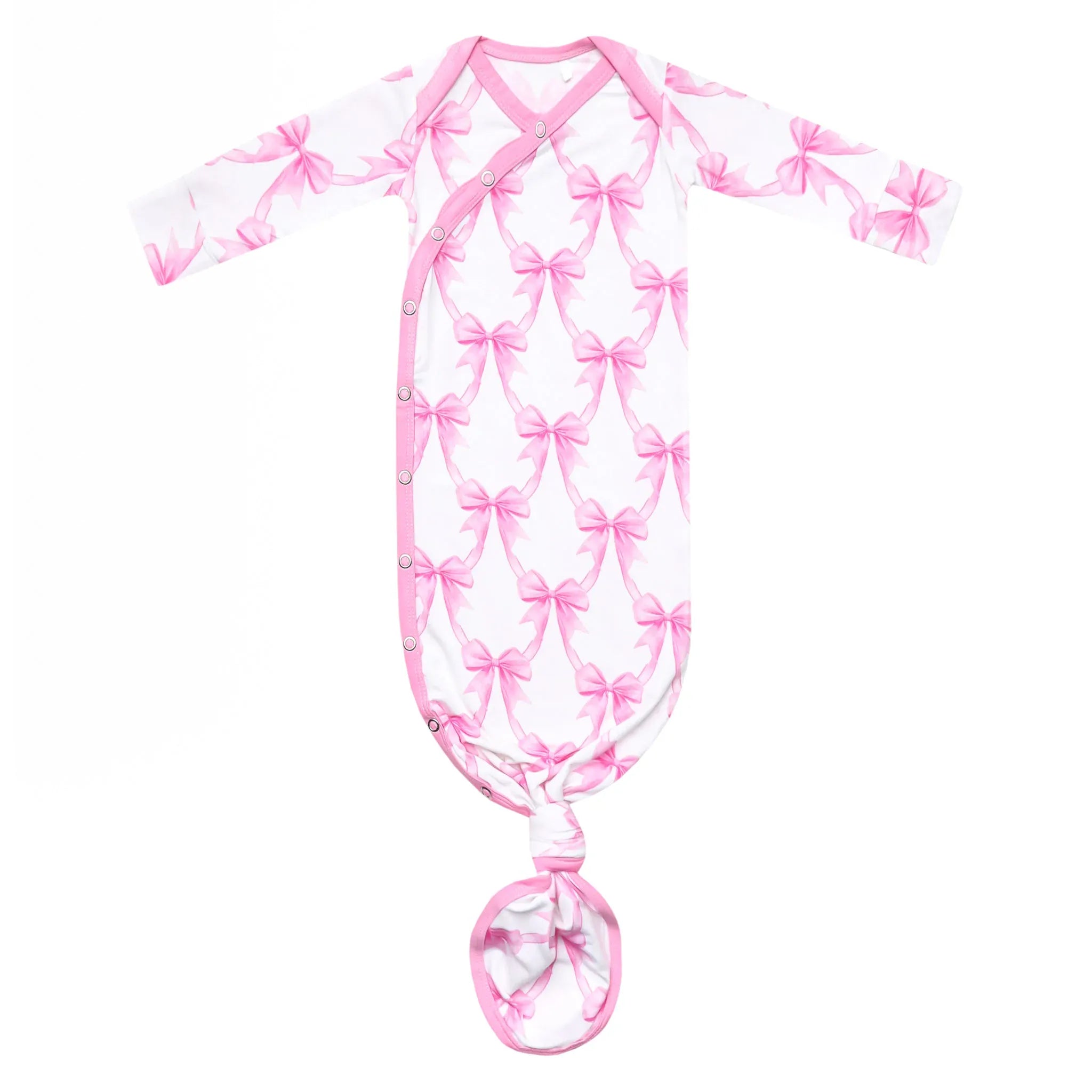 Bamboo Newborn Knotted Gown - Bow My Gosh Copper Pearl Lil Tulips