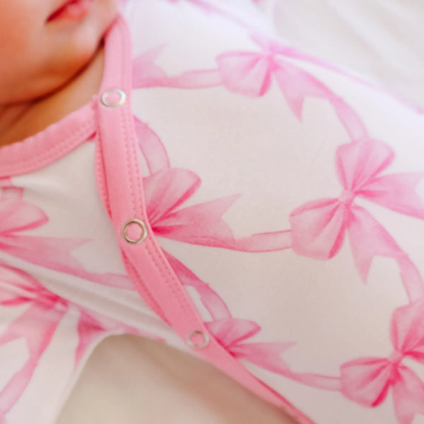 Bamboo Newborn Knotted Gown - Bow My Gosh Copper Pearl Lil Tulips