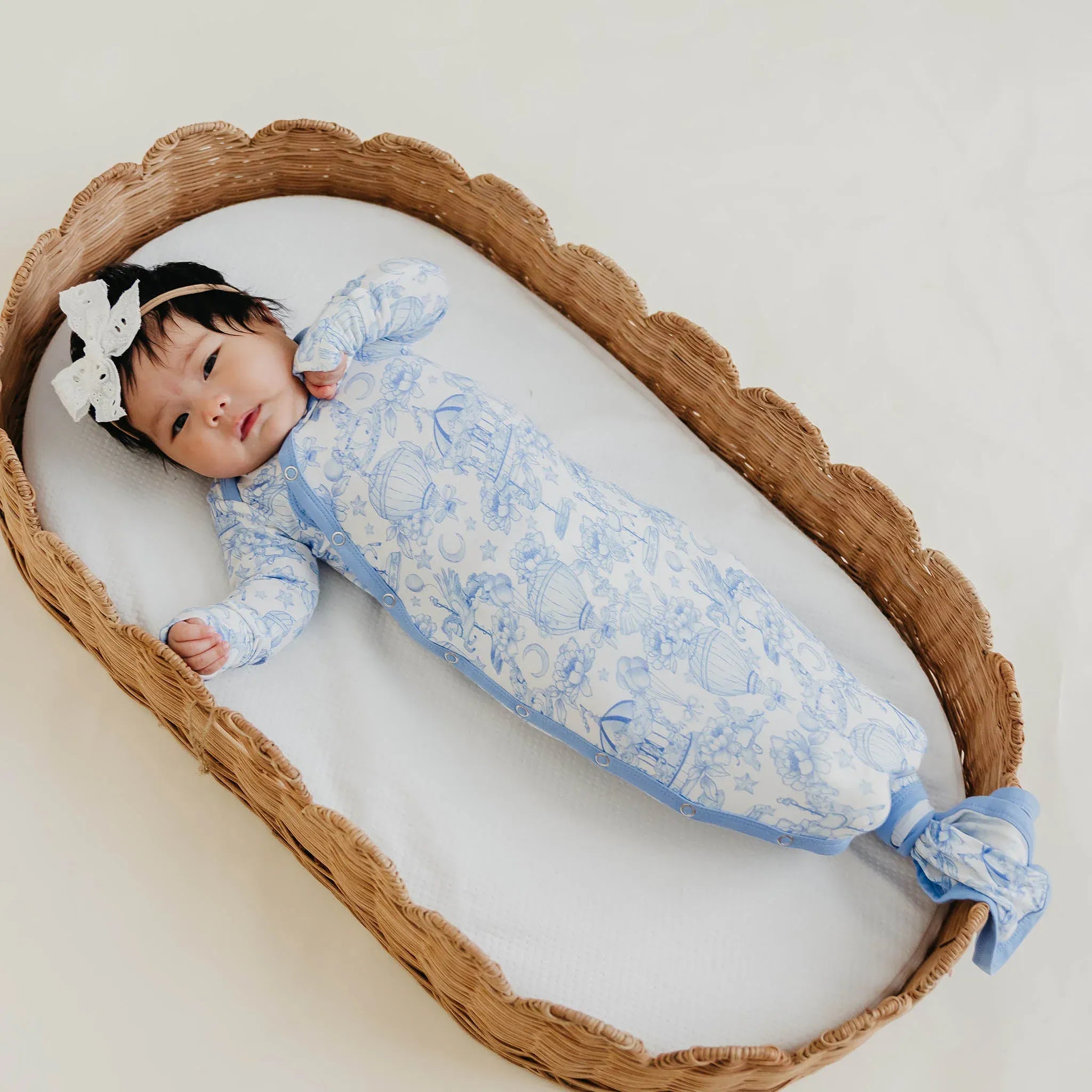 Bamboo Newborn Knotted Gown - Vintage Carnival Copper Pearl Lil Tulips