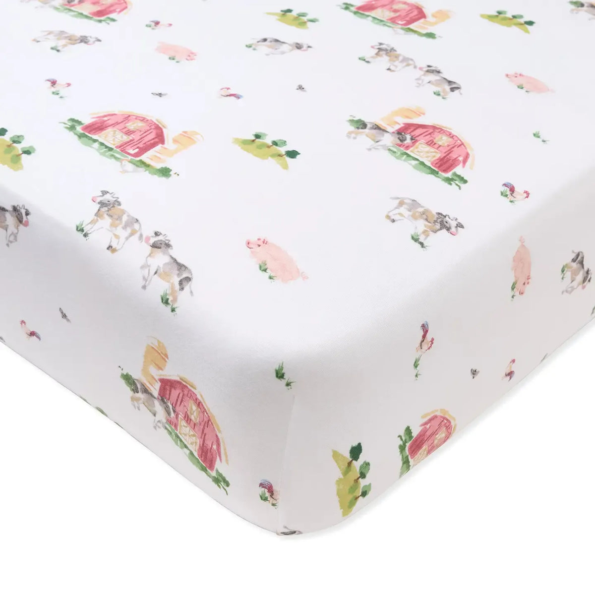 Barnyard Crib Organic Cotton BEESNUG® Crib Sheet Burt's Bees Baby Lil Tulips