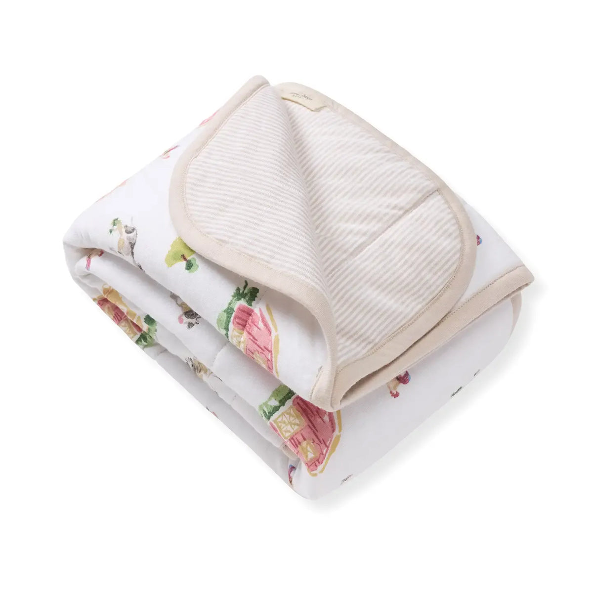 Barnyard Organic Cotton Reversible Baby Blanket Burt's Bees Baby Lil Tulips