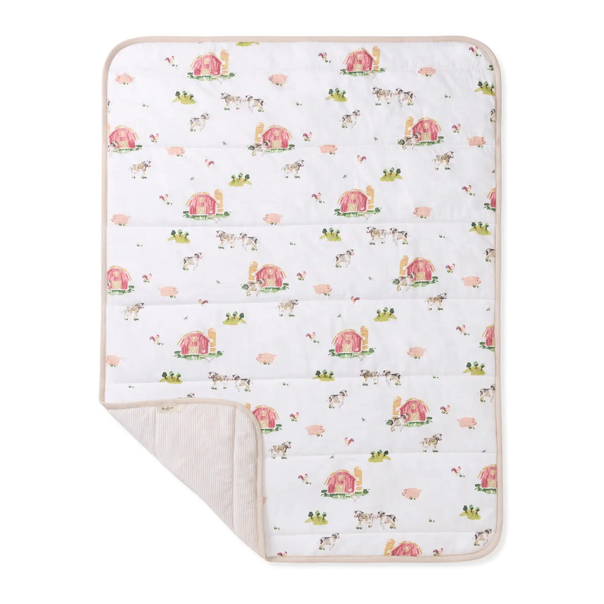 Barnyard Organic Cotton Reversible Baby Blanket Burt's Bees Baby Lil Tulips