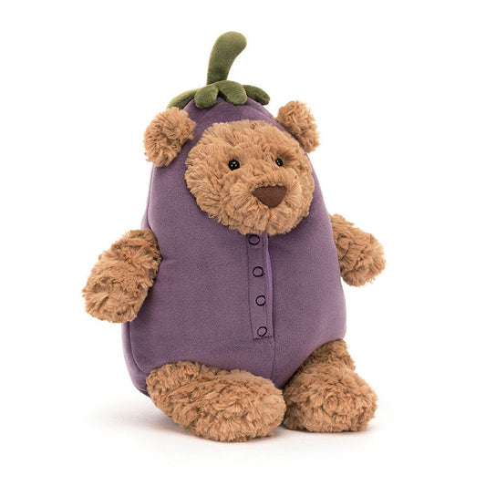 Bartholomew Bear Eggplant JellyCat Lil Tulips