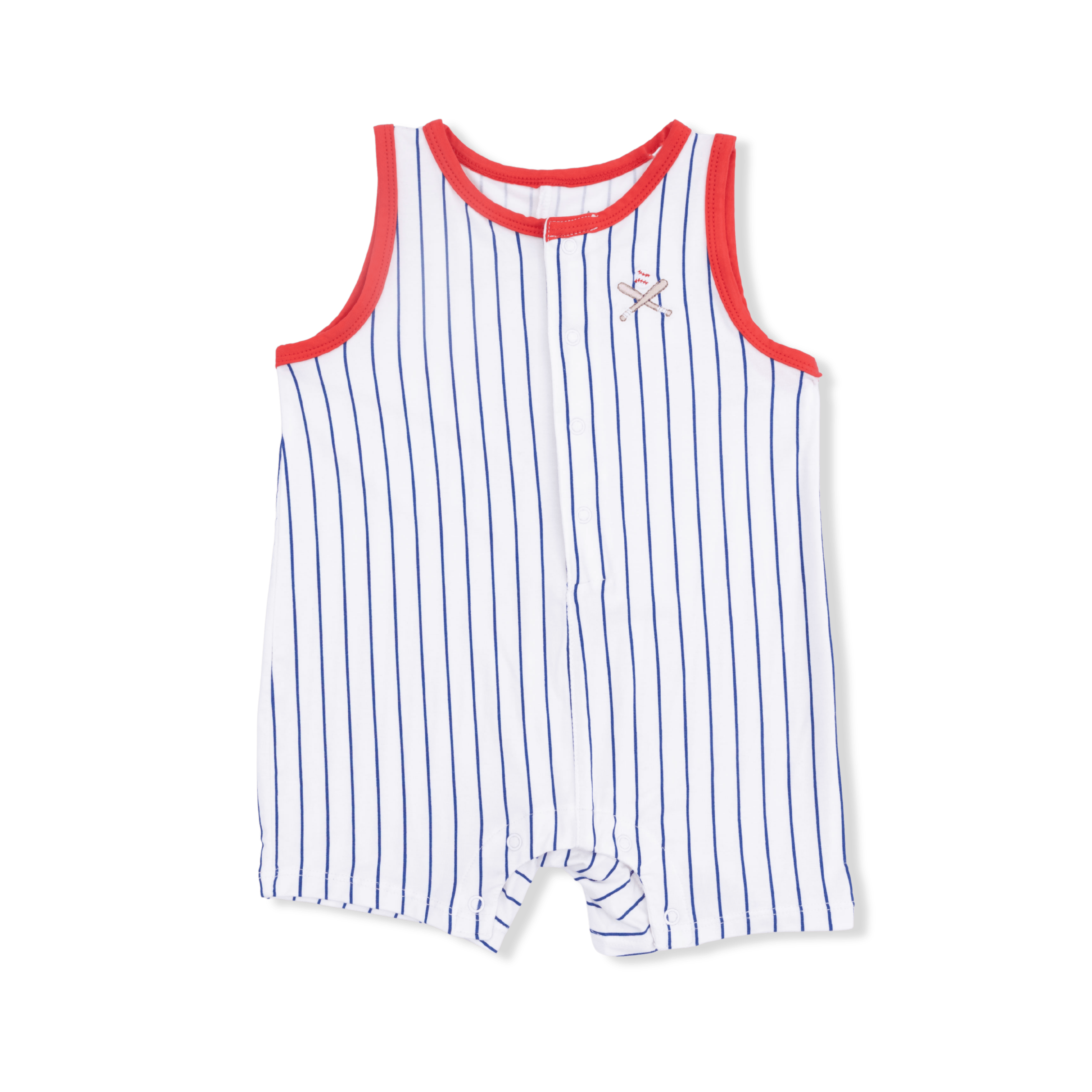 Baseball Stripe - Sleeveless Shortie Romper Angel Dear Lil Tulips