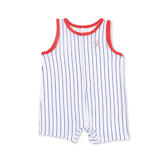 Baseball Stripe - Sleeveless Shortie Romper Angel Dear Lil Tulips
