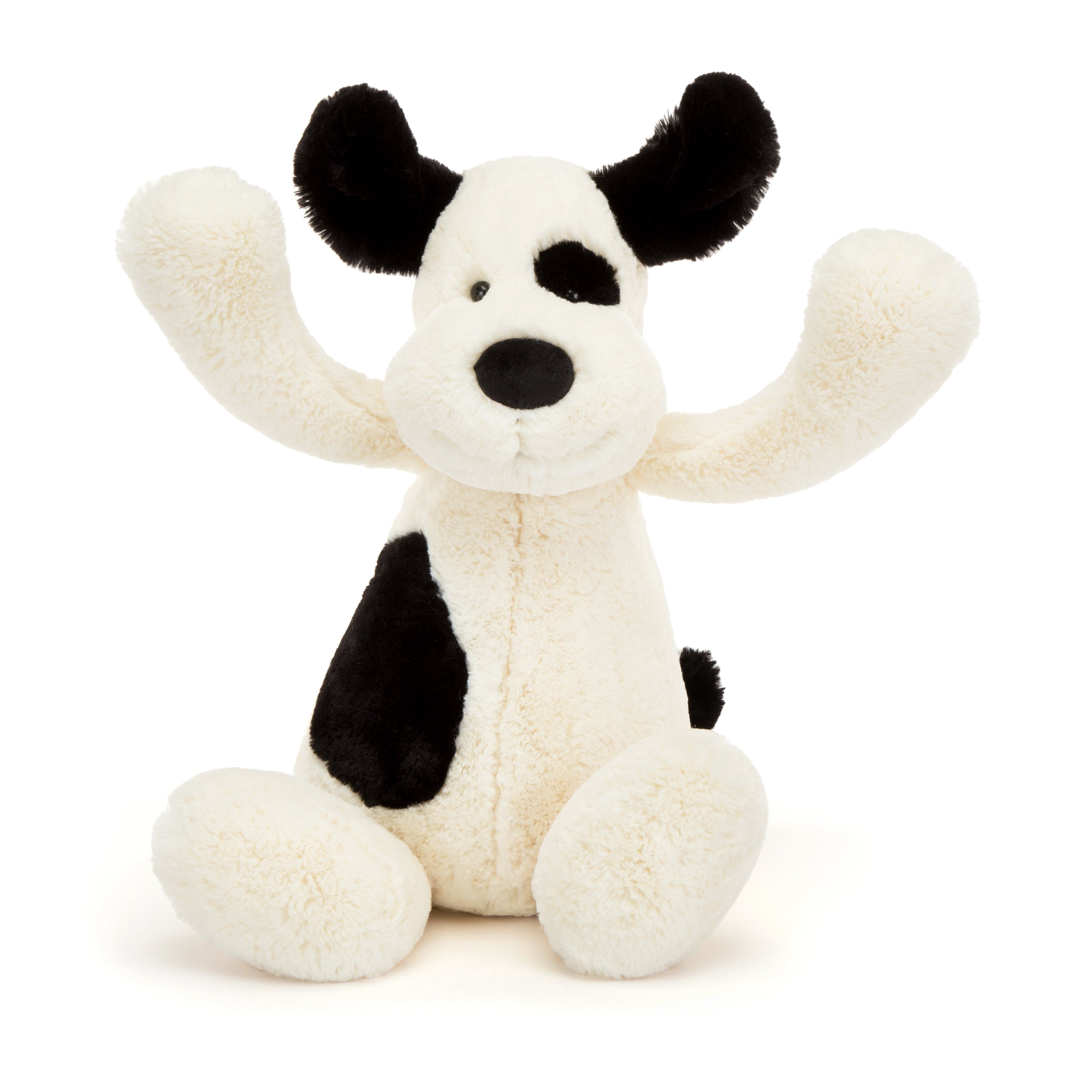 Bashful Black & Cream Puppy Really Big Jellycat Lil Tulips