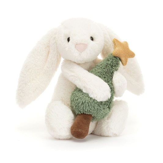 Bashful Bunny with Christmas Tree JellyCat Stuffed Animals Lil Tulips