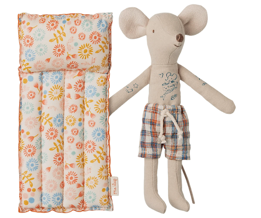 Beach Mouse with Air Mattress - Dad - Flower Maileg Lil Tulips