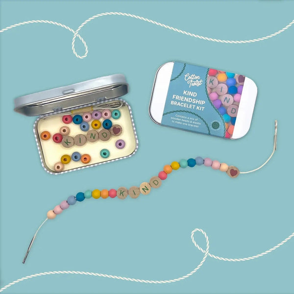 Beaded Friendship Bracelet - Kind - Rainbow Cotton Twist Lil Tulips