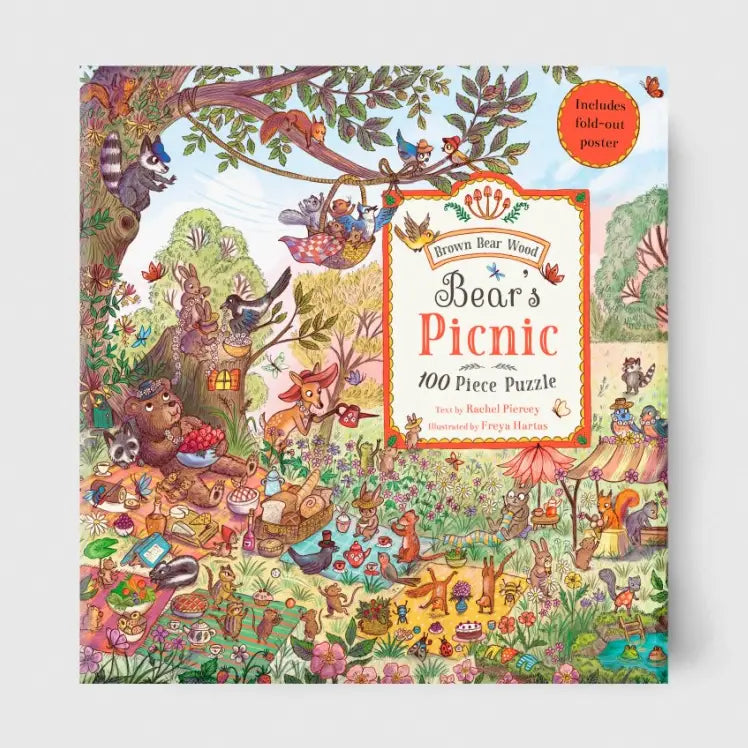 Bear's Picnic Puzzle - Brown Bear Woods Abrams Lil Tulips
