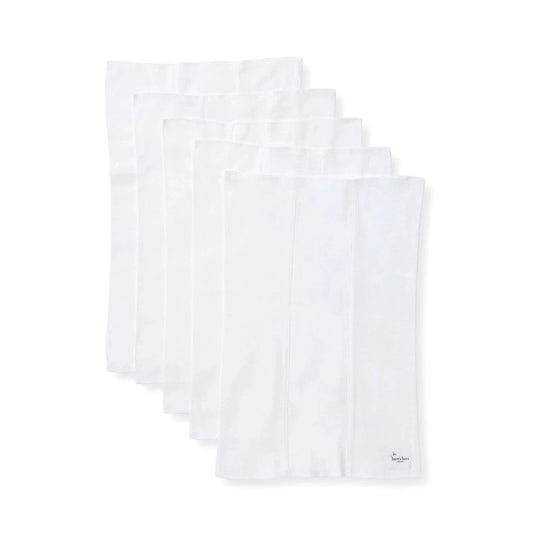 Bee Essential Burp Cloths - Set of 5 - White Burt's Bees Baby Lil Tulips