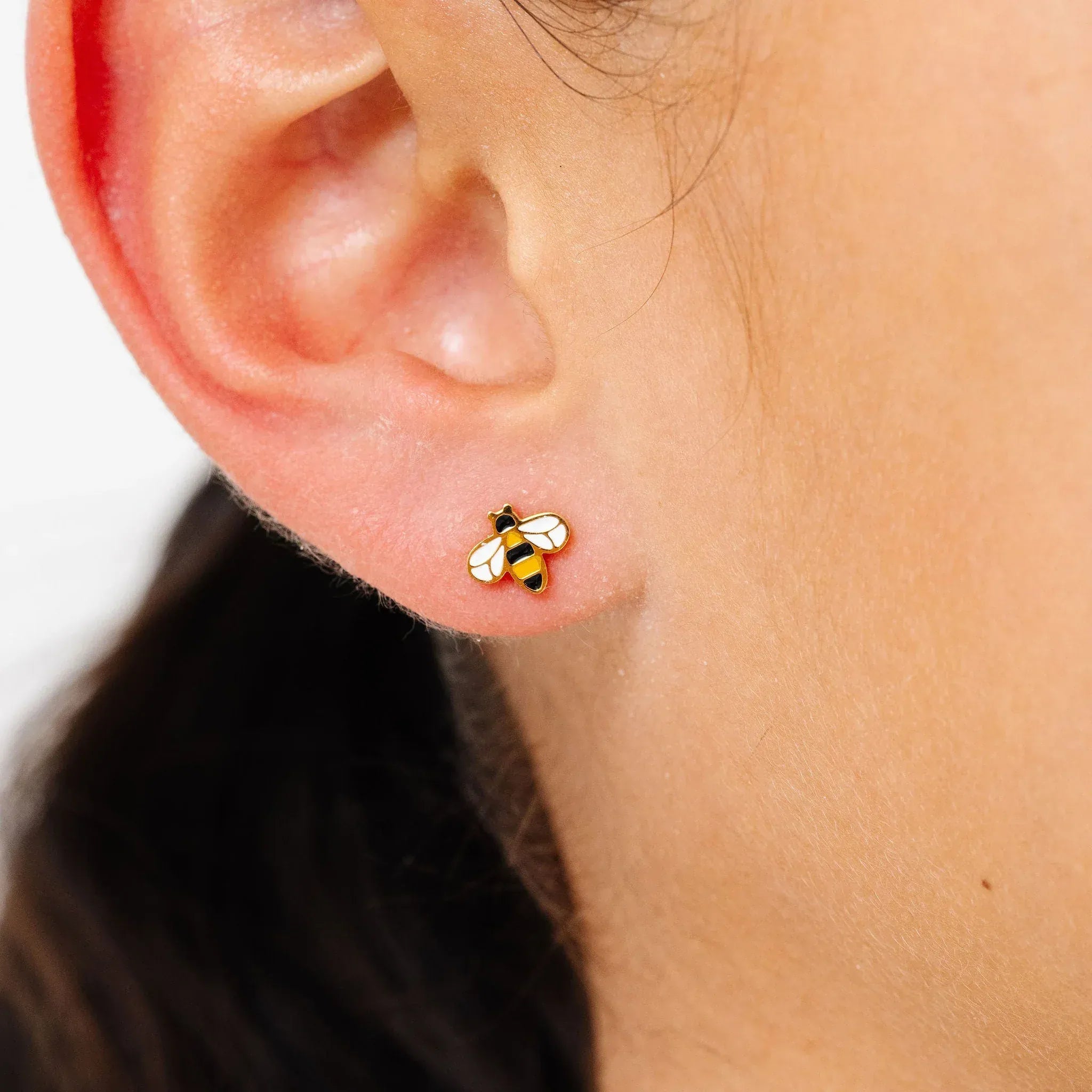 Bee Flat Back Earrings Pip Pop Post Lil Tulips