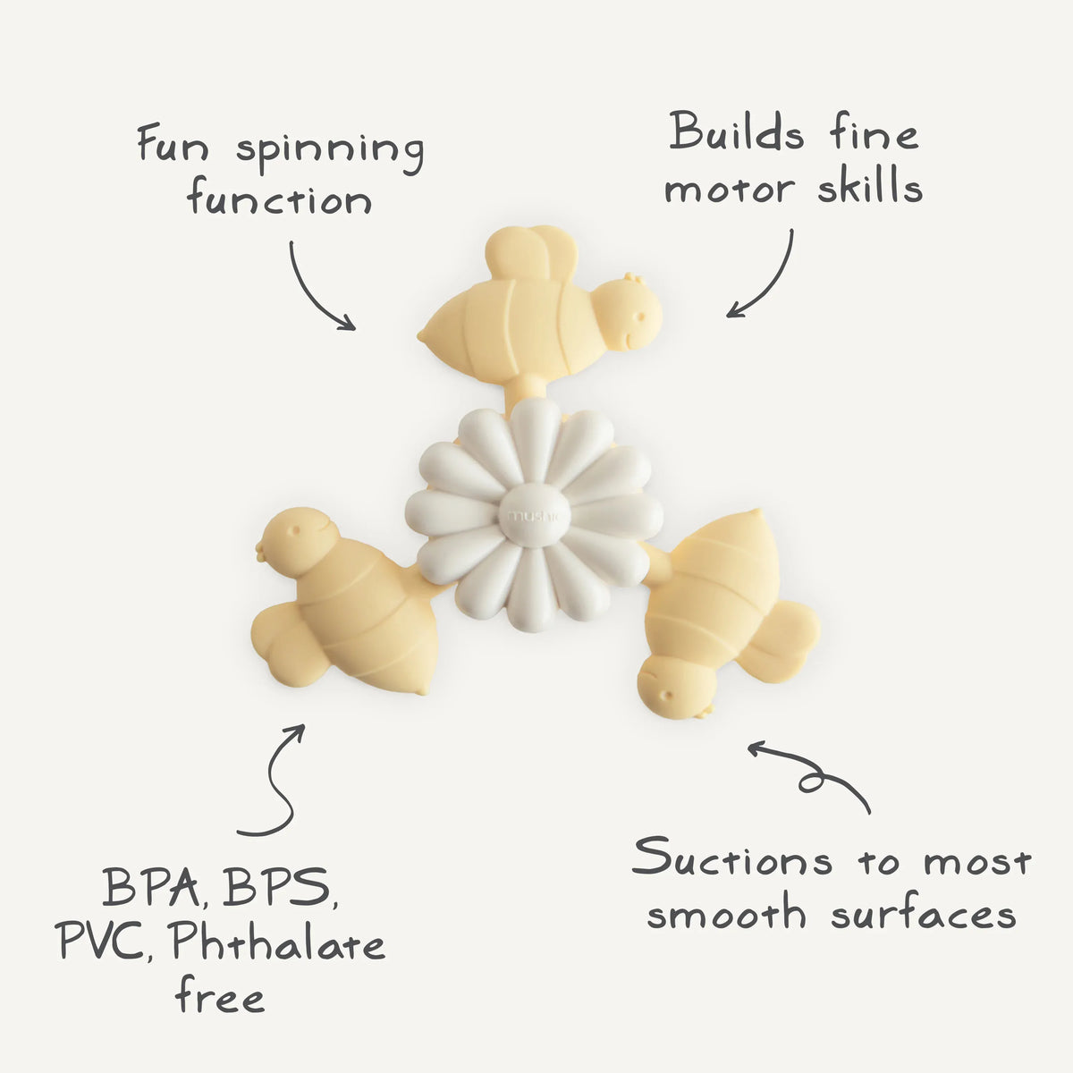 Bee Suction Spinner Toy Mushie Lil Tulips