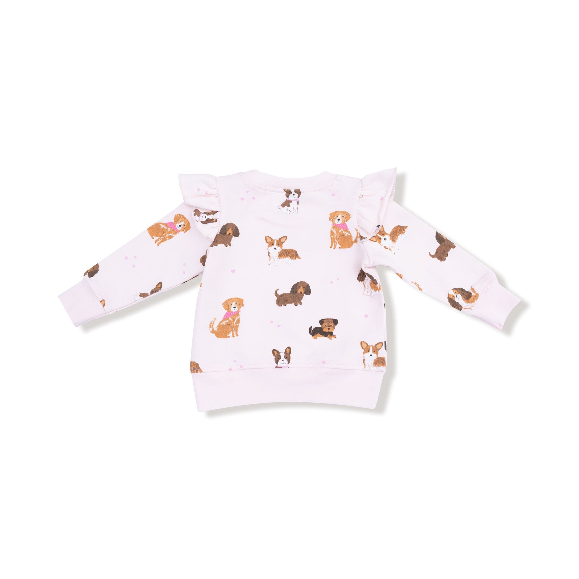Best Friend Dogs - Pink  Ruffle Sweatshirt + Legging Set Angel Dear Lil Tulips