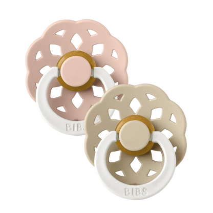 BIBS Boheme 2 PACK Blush GLOW/Vanilla GLOW Bibs Pacifier Lil Tulips