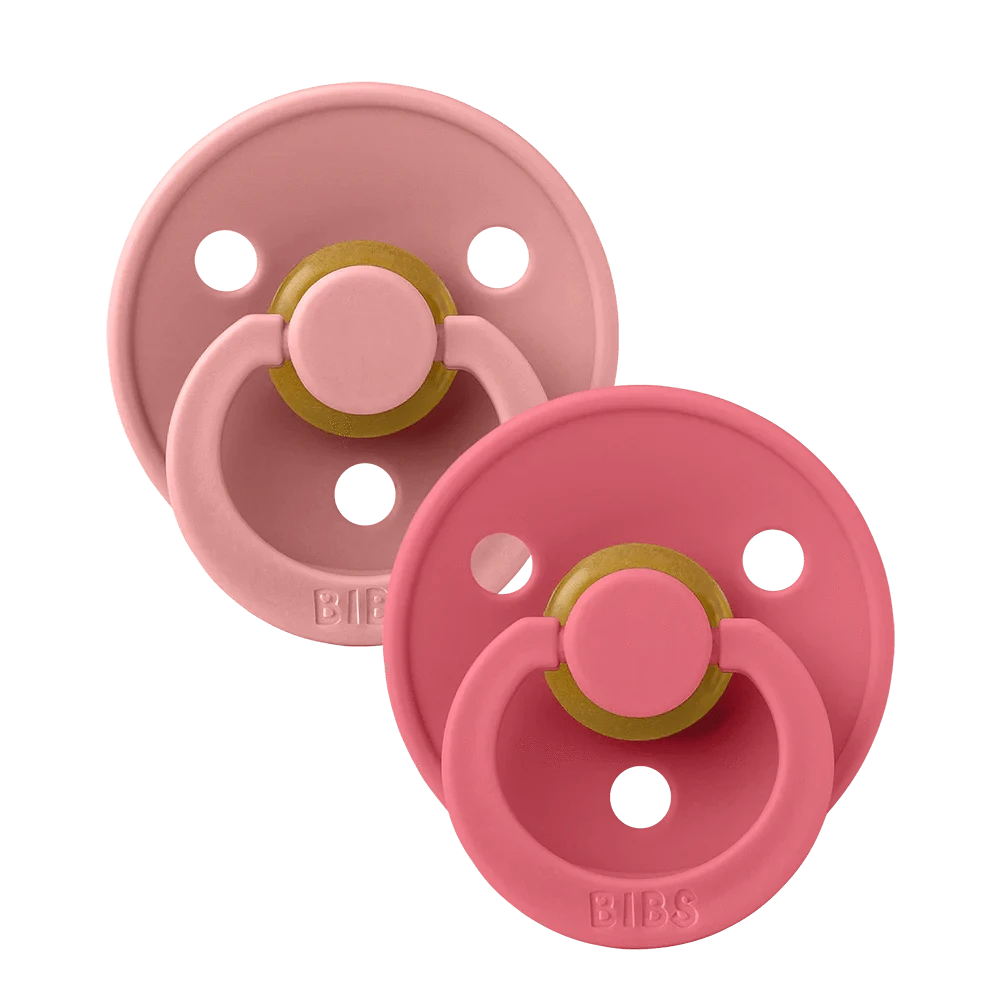 BiBS Pacifier 2 Pack - Dusty Pink/Coral Bibs Pacifier Lil Tulips