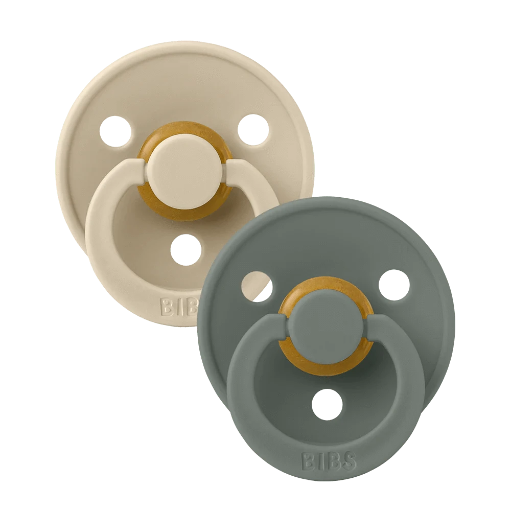 BiBS Pacifier 2 Pack - Vanilla/Pine Bibs Pacifier Lil Tulips