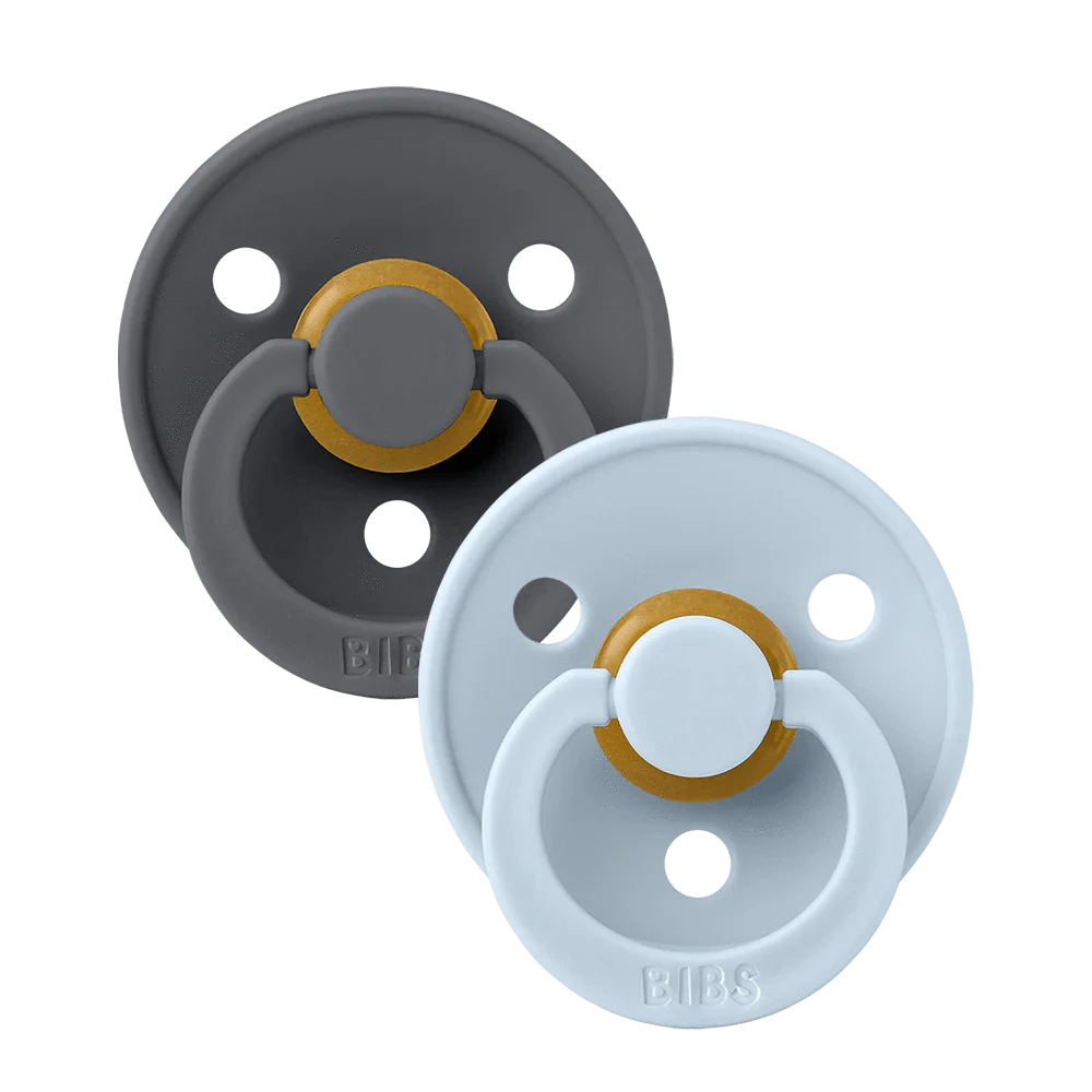 BIBS Pacifier 2 PK Baby Blue/Iron Bibs Pacifier Lil Tulips