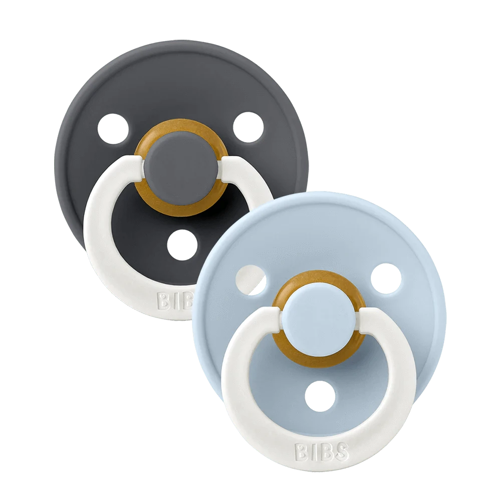 BIBS Pacifier 2 PK Iron Glow/Baby Blue Glow Bibs Pacifier Lil Tulips