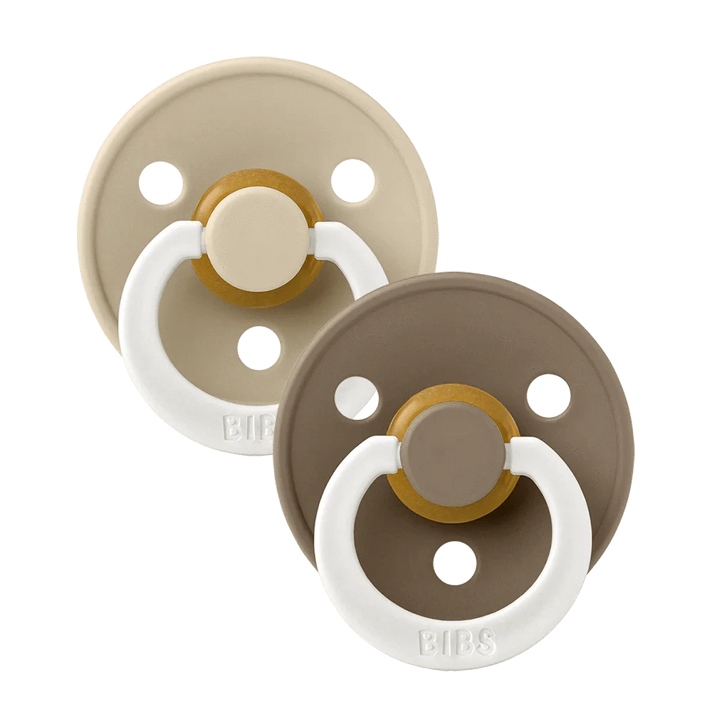 BIBS Pacifier 2 PK Vanilla Glow/Dark Oak Glow Bibs Pacifier Lil Tulips