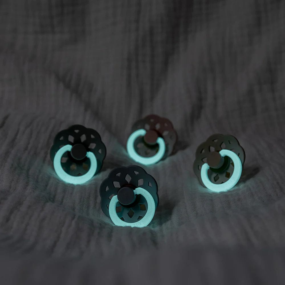 BIBS Pacifier Boheme GLOW 2 PK Sage/Cloud Bibs Pacifier Lil Tulips