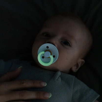 BIBS Pacifier Colour GLOW 2 PACK - Petrol/Deep Space Bibs Pacifier Lil Tulips