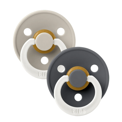 BIBS Pacifier Colour GLOW 2 PACK - Sand/Iron Bibs Pacifier Lil Tulips