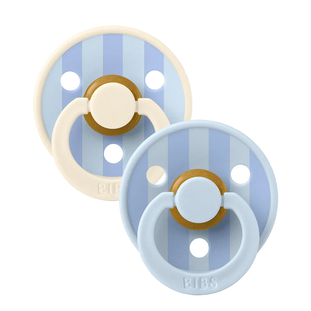 BiBS Pacifier Studio Colour 2 Pack Block - Baby Blue Dusty Blue mix Bibs Pacifier Lil Tulips